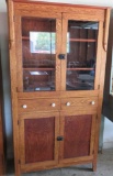 Oak two door kitchen cupboard pie safe