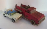 Two vintage toys, Nylint wrecker and Tonka #5 Fire Truck