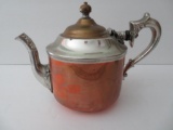 Manning Bowan Copper and Silver plate tea pot, 6 1/2