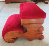 Walnut stool, upholstered, 14