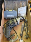 three index drill sets, and Porter Cable drill, 3/8