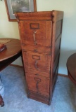 Three drawer oak file cabinet, 48