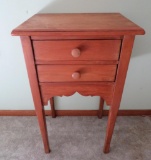 Two drawer maple table, 17