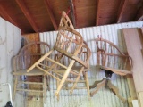 Four barrel chairs, unfinished