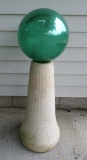 Gazing ball with pedestal, swallow pattern