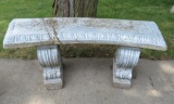 3' Three piece garden seat, concrete, cherubs