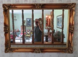 Heavy gold gilt wall mirror, 42