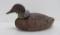 Cork and wood duck decoy, red head, 13