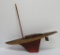 Wooden Sea Worthy Boat, sailboat, 21 3/4