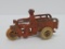 Cast iron crash car, motorcycle with trailer, 4 3/4