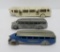 Three metal Greyhound bus toys, 5 1/2