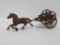 Cast iron horse drawn Fire Dept hose wagon, 12