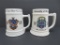 Two 1950's vintage college mugs, Michigan State and University of Detroit, 6