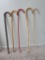 Five vintage wooden canes, about 37