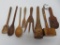 Wooden utensils, spoon, mallet, cookie press and forks
