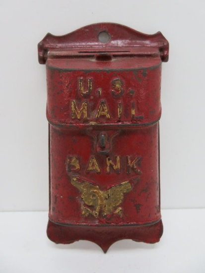 Cast iron US Mail box bank, 5"