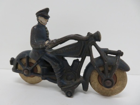 Champion Cast Iron motorcycle toy, 7"