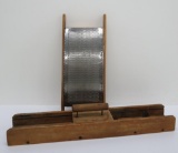 Vintage wooden large grater and unusual shaped slicer