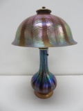 Lovely Tiffany two piece lamp, LC Tiffany, blue favrile aurene, 15