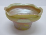 Tiffany Glass Company ruffled bowl, GTC mark, 5 1/4
