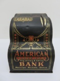 American Three Coin registering bank, stenciled metal, 5