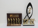 Two large 1960's vintage bowling trophies, multi bowlers on trophies