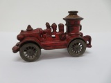 Cast iron pumper truck , attributed to Hubley, 6 1/4