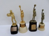 Four vintage basketball trophies, 6