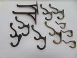 11 vintage metal hooks, 3