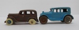 Two cast iron arcade cars, 4