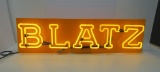 Blatz neon, working, crack on back plate noted, 44