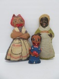 Three Black Americana cloth dolls