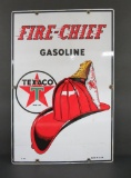 Fire-Chief Gasoline metal sign, 12