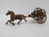 Cast iron horse drawn Fire Dept hose wagon, 12