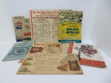9 Assorted Advertising, road maps, almanac, and agriculture ephemera