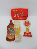 Four vintage cardboard Stroh's advertising pieces, 10