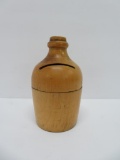 Two piece wooden jug bank, 4