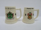 Wittenberg College and University of Wisconsin LaCrosse College Steins, 6