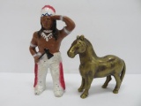 Native American and horse still bank
