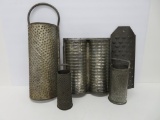 Grater and metal mold lot, 7