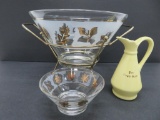 MCM serving bowl and dip dish and Maple syrup pitcher