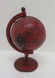 Unusual Globe cast iron bank, 5 1/2