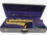 Conn tenor sax with case, wear noted, Aug 1914, #1119954T M253232