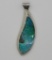 Custom silver burnished opal pendant, 2 3/4