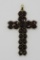 Garnet cross, 10kt yellow gold bail marked MB, 2