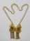 Rosenfeld NY lion head seahorse body necklace with tassels, c 1970's, 28