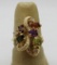 14kt yellow gold cluster ring, semi precious stones and diamonds, size 5 1/2