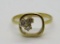 18kt yellow gold ring with three diamond cluster, size 7
