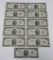 11 red seal Two dollar bills,Ten 1953A series and one 1953B series, Robert Anderson