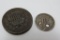 1876 five cent piece and 1800's three cent piece